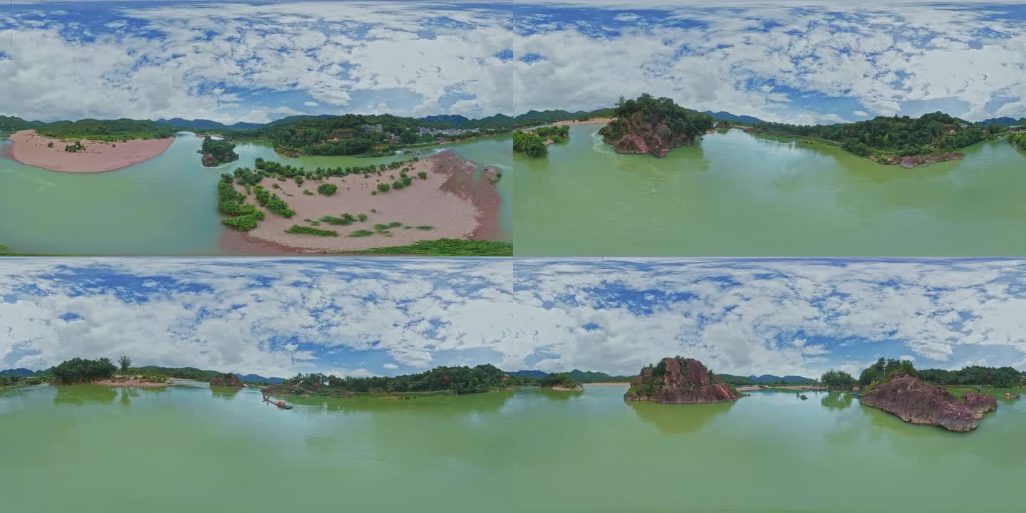河流竹筏漂流楠溪江VR360全景穿越