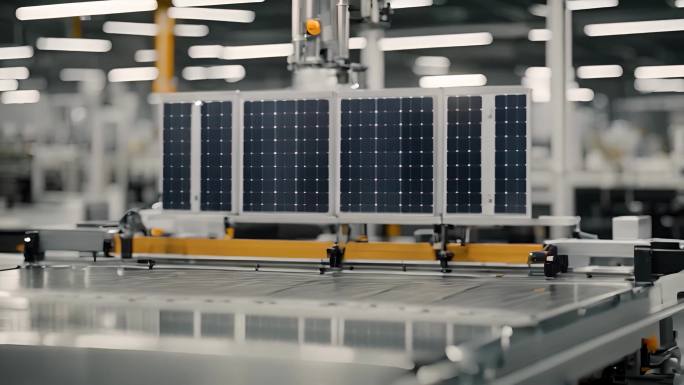 4K太阳能光伏板新能源绿色清洁