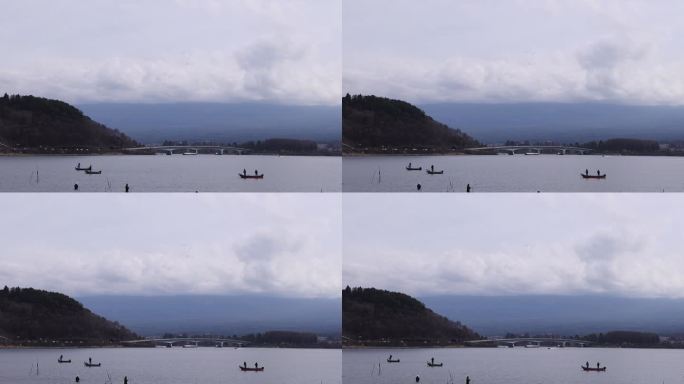 高清实拍日本富士山河口湖