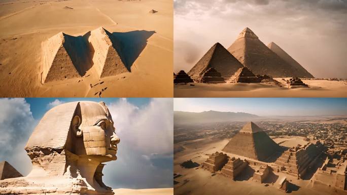 古埃及文明金字塔遗迹狮身人面像