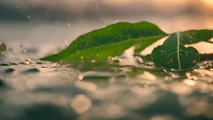 水面上的落叶