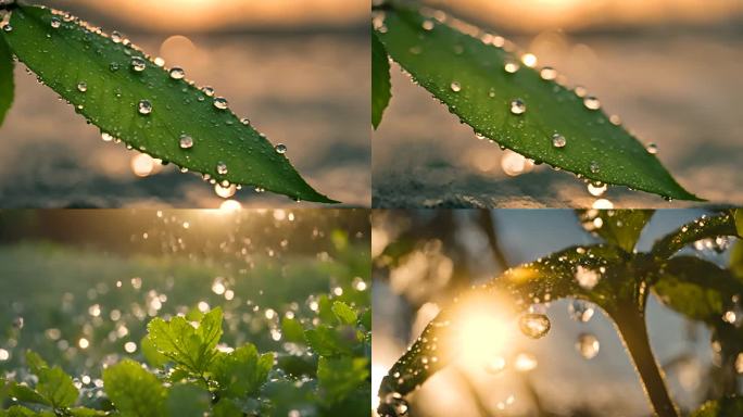 夕阳下的雨露