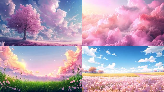 彩色天空云朵五彩斑斓520恋爱视频素材包