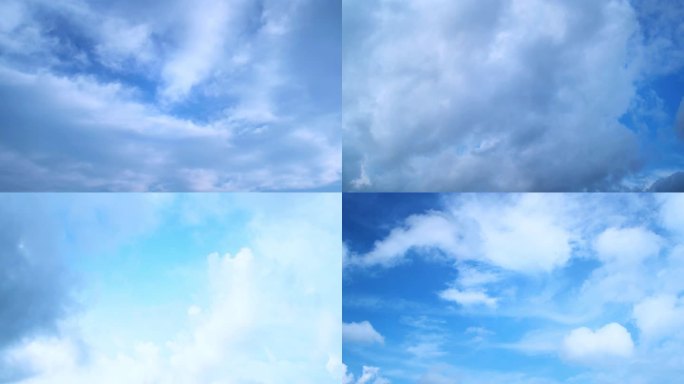 天空流云晴天蓝天白云延时