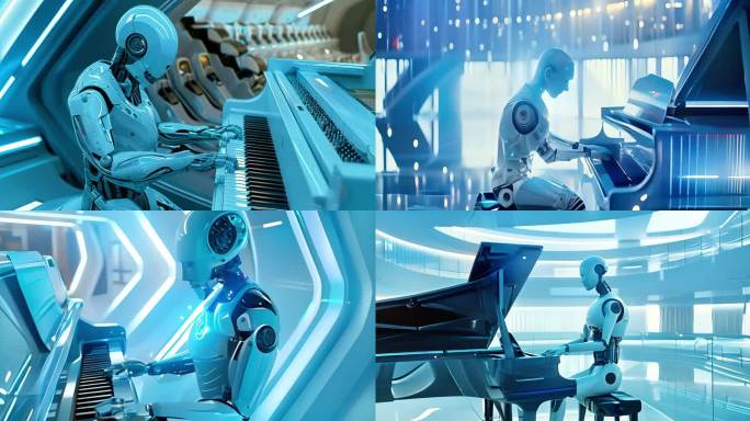 机器人弹钢琴创意科技人工智能