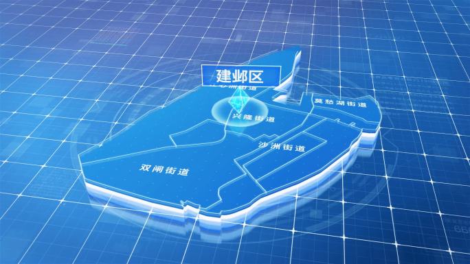 建邺区蓝色三维科技区位地图
