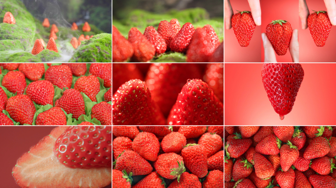 新鲜草莓鲜果树莓水果饮品店广告实拍