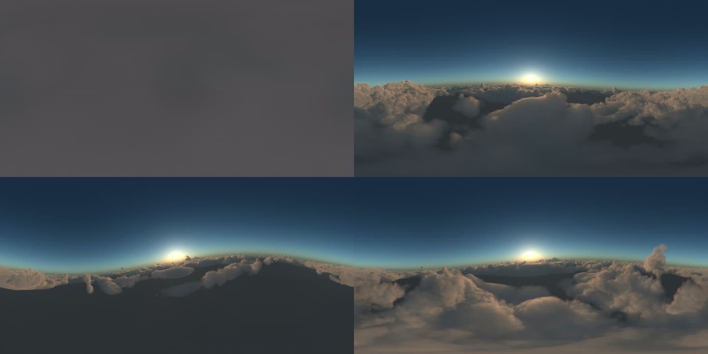 空中云海云层飞越VR360全景8K