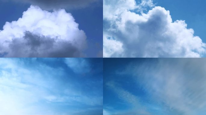 天空流云延时蓝天白云大团云朵