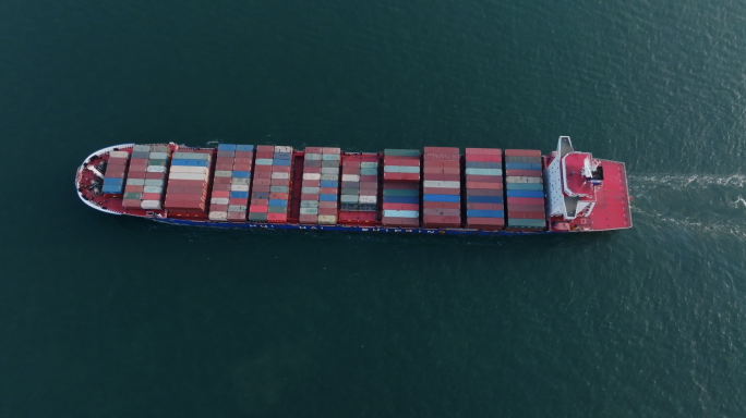 航拍货轮 4K天津港集装箱货运码头延时