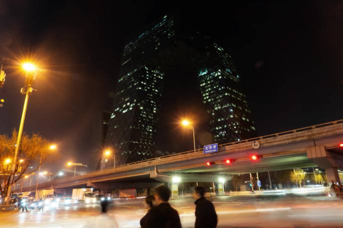 4k北京延时摄影 北京央视大楼国贸CBD