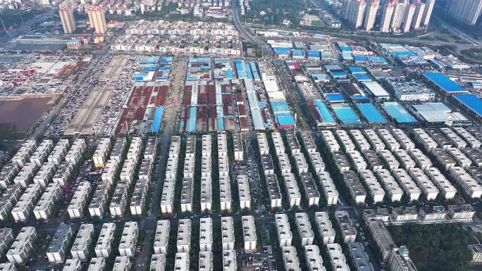 4K高空航拍长沙县中南汽车世界二手车市场