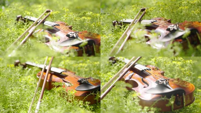 4k小提琴唯美梦幻光影意境素材