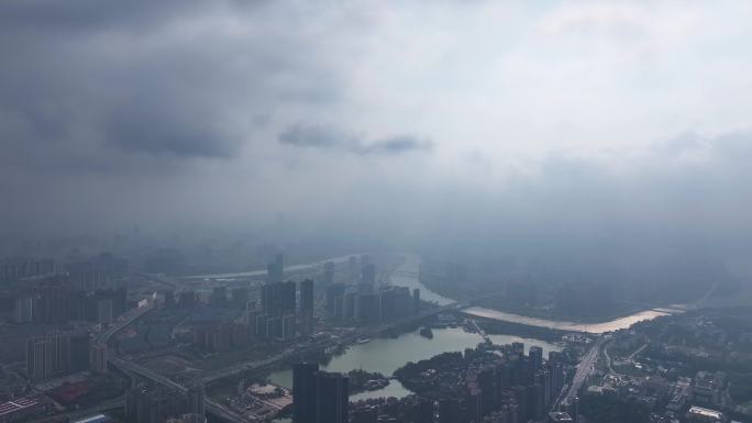 4K高空航拍长沙市开福区全景合集