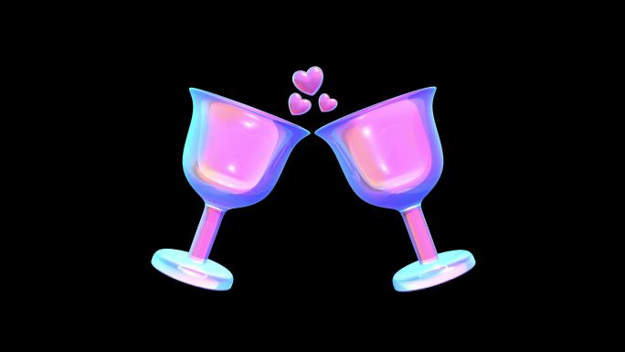 干杯爱心 玻璃杯心脏结婚交杯酒可爱卡通9