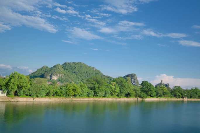 广西桂林山水漓江风景穿山塔山公园延时