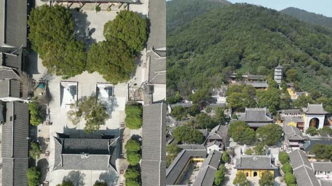 4K航拍苏州太湖西山岛包山寺