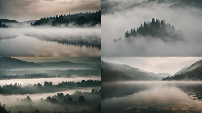 水墨风格山水 4K