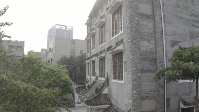 深圳市龙华区大浪街道麒麟博物馆大楼航拍