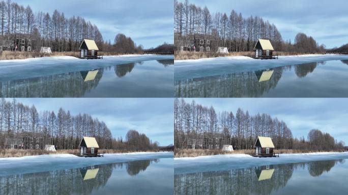 冰河树林小木屋