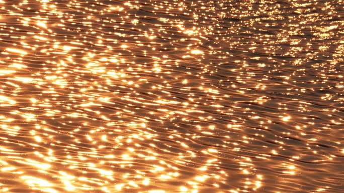 4K 夕阳下波光粼粼的水面2