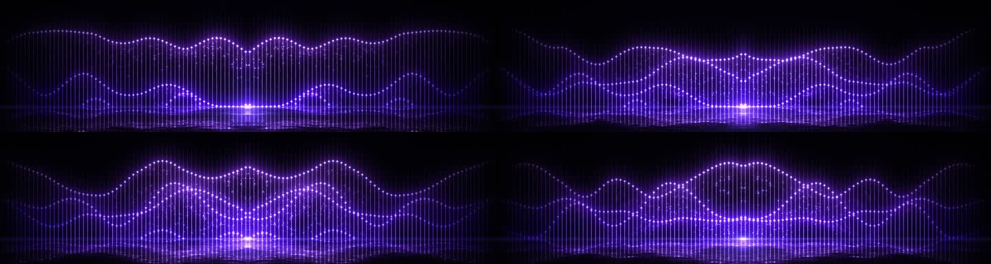 4K 梦幻唯美粒子水面音乐喷泉-紫色对称