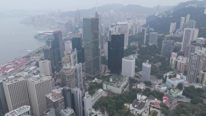 香港岛中环航拍视频4K