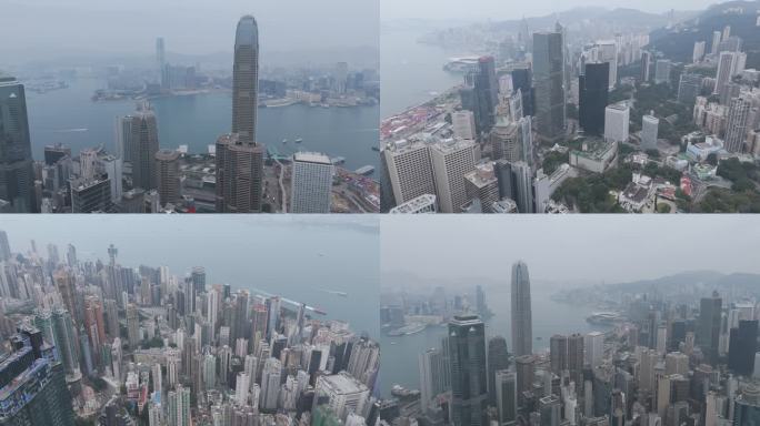 香港岛中环航拍视频4K