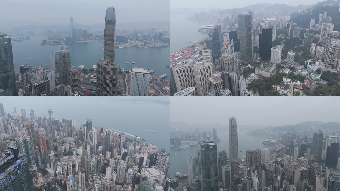 香港岛中环航拍视频4K