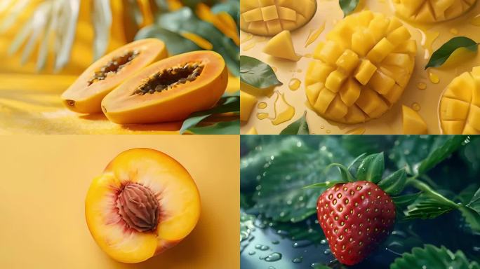 水果 水果慢镜头特写 新鲜水果 水果合集