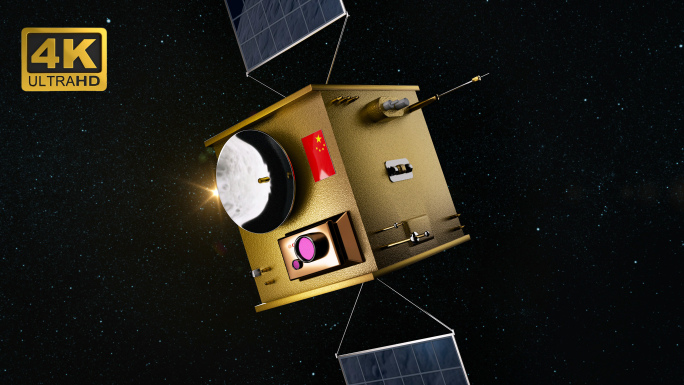 4K中国探月卫星环绕月球扫描探测