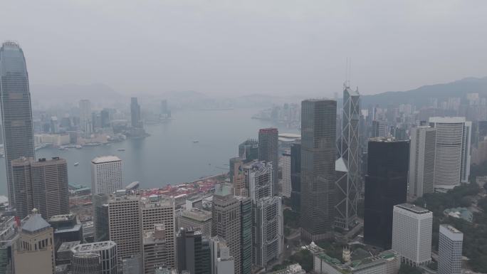 香港长江集团中心大厦航拍视频4K