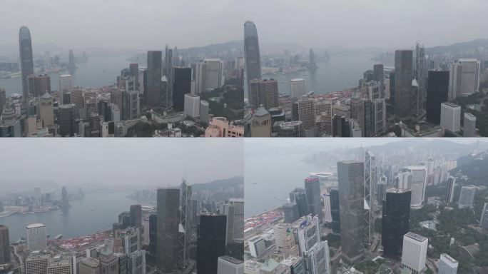 香港长江集团中心大厦航拍视频4K