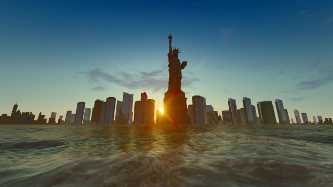 美国纽约曼哈顿自由女神像