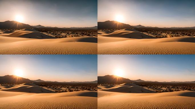 沙漠剪影日出日落