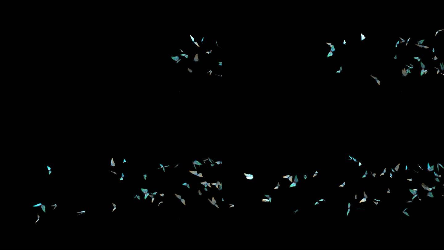 蓝色蝴蝶粒子4K透明通道素材