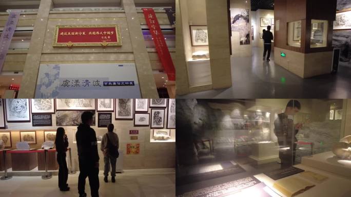 宁夏回族自治区博物馆观众石刻岩画西夏文物