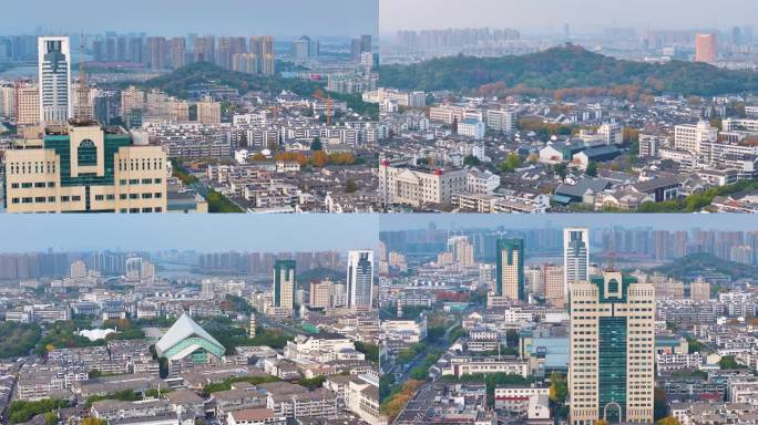 浙江绍兴越城区高楼大厦航拍摩天大楼城市风