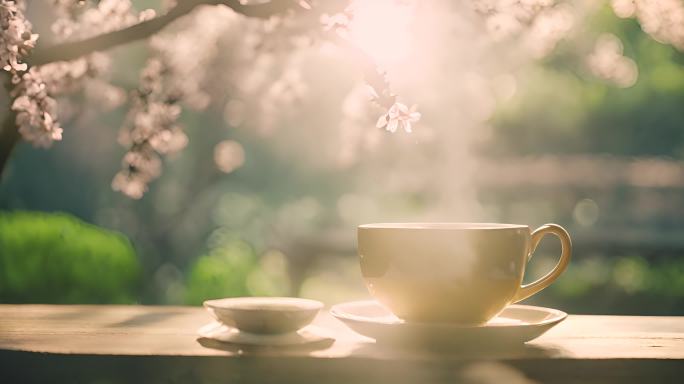 春天 谷雨 一杯茶 茶树园  AI