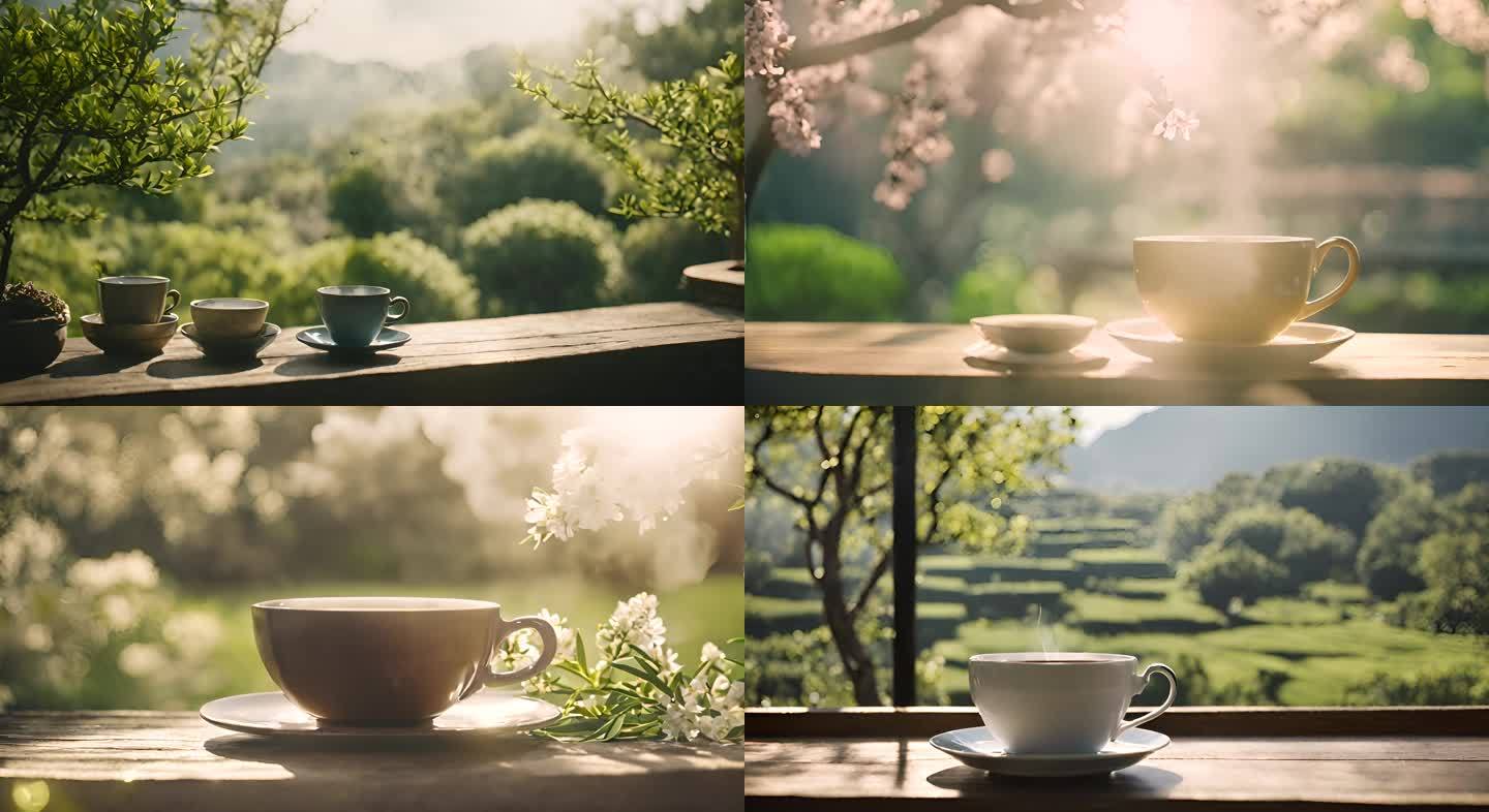 春天 谷雨 一杯茶 茶树园  AI