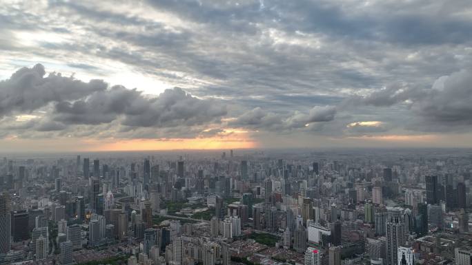 上海日落 浦西商业区浦西发展 静安CBD