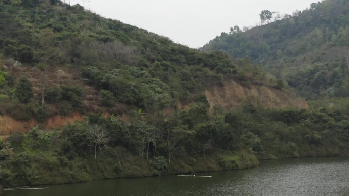 大坝水利工程水坝河面河道水面人工河放水