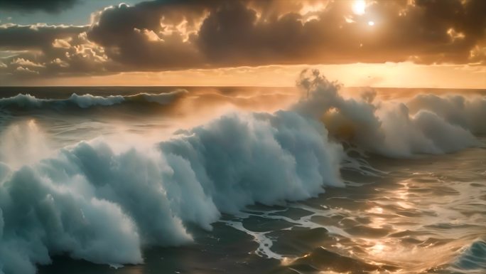 唯美海洋巨浪海浪浪花波涛汹涌翻滚ai素材