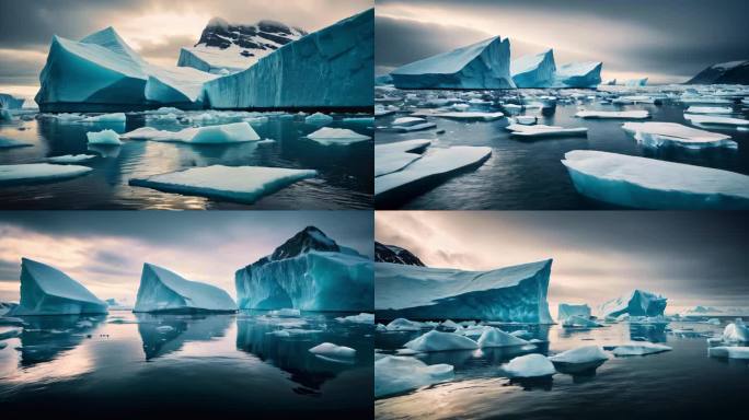 ｛合集｝冰川冰山大海风光背景