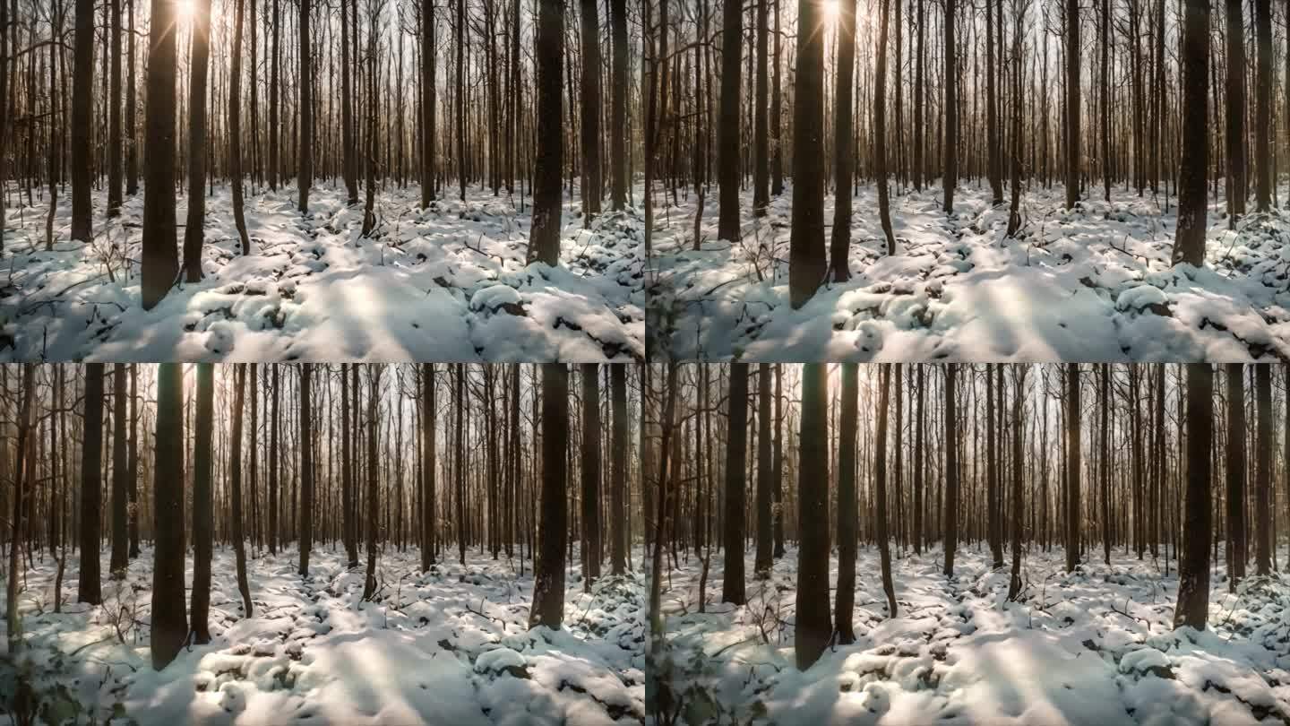 冬季森林雪景4k