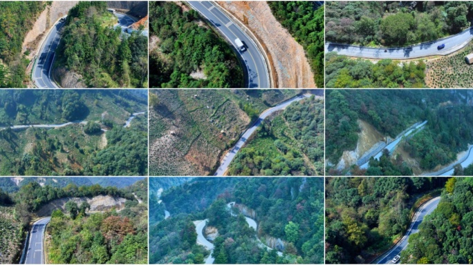 新能源汽车山路行驶 盘山公路行驶的车辆