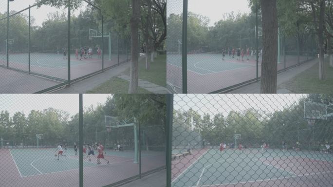 奥森 北京空镜 篮球 少年 球场