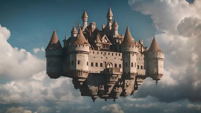 城堡 空中城堡唯美梦幻