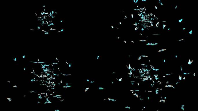蓝色蝴蝶粒子4K透明通道素材
