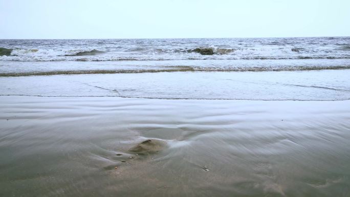 视频素材.汕尾金町湾的沙滩和海浪